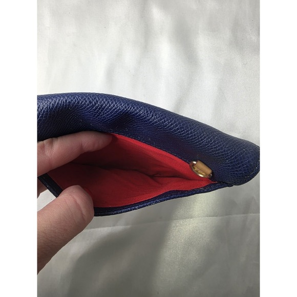 Vintage Dooney & Bourke Blue Leather Wristlet Clutch Wallet - Picture 3 of 12
